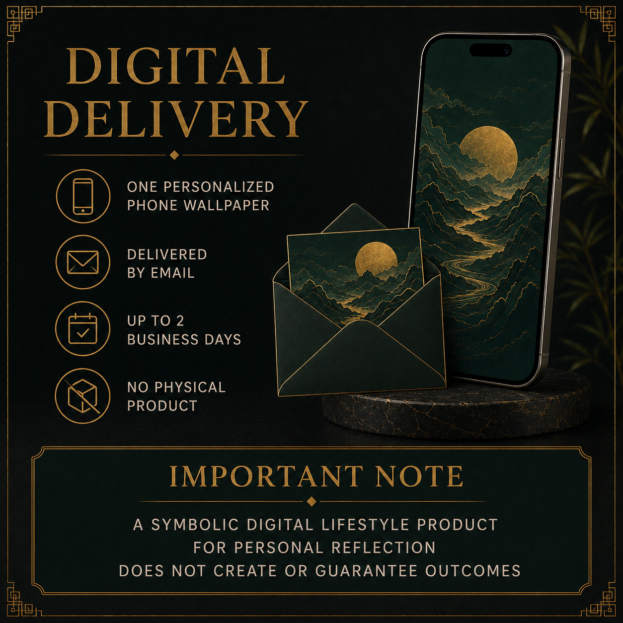 Digital delivery information for a personalized phone wallpaper