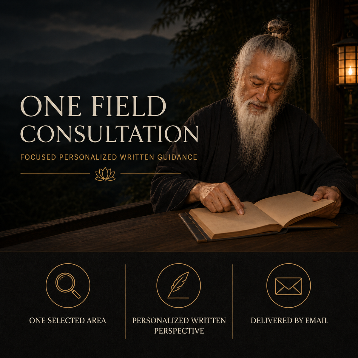 One Field Consultation with Master Zhang reviewing a written document