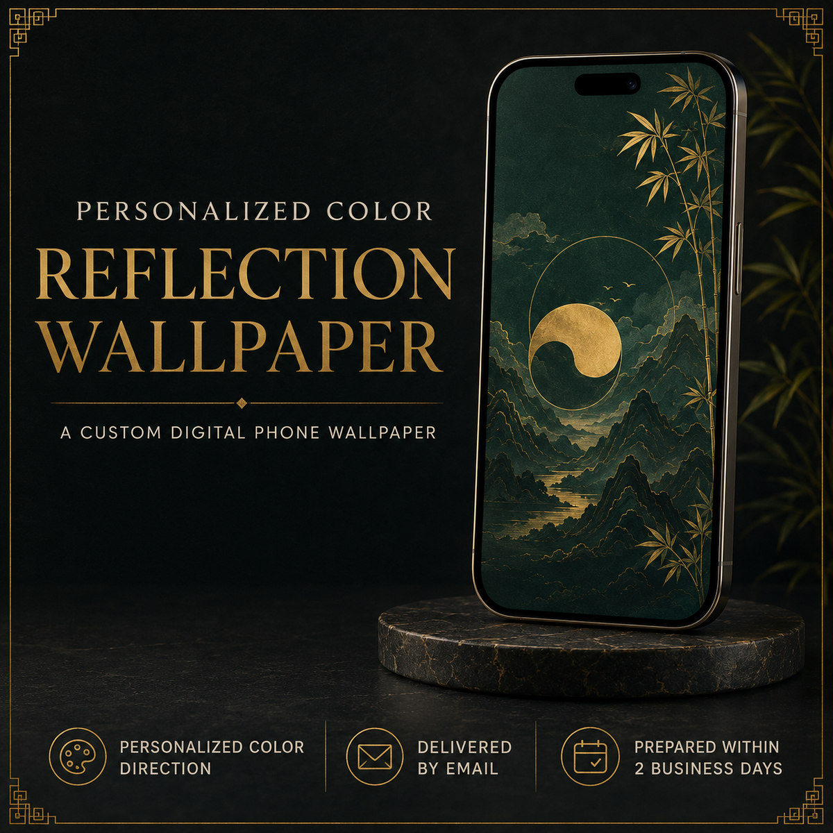 Personalized Color Reflection Wallpaper displayed on a phone