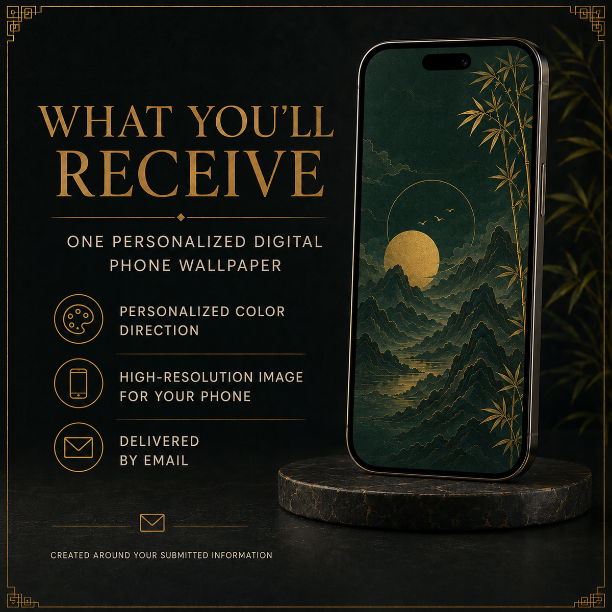 What is included with a personalized digital phone wallpaper