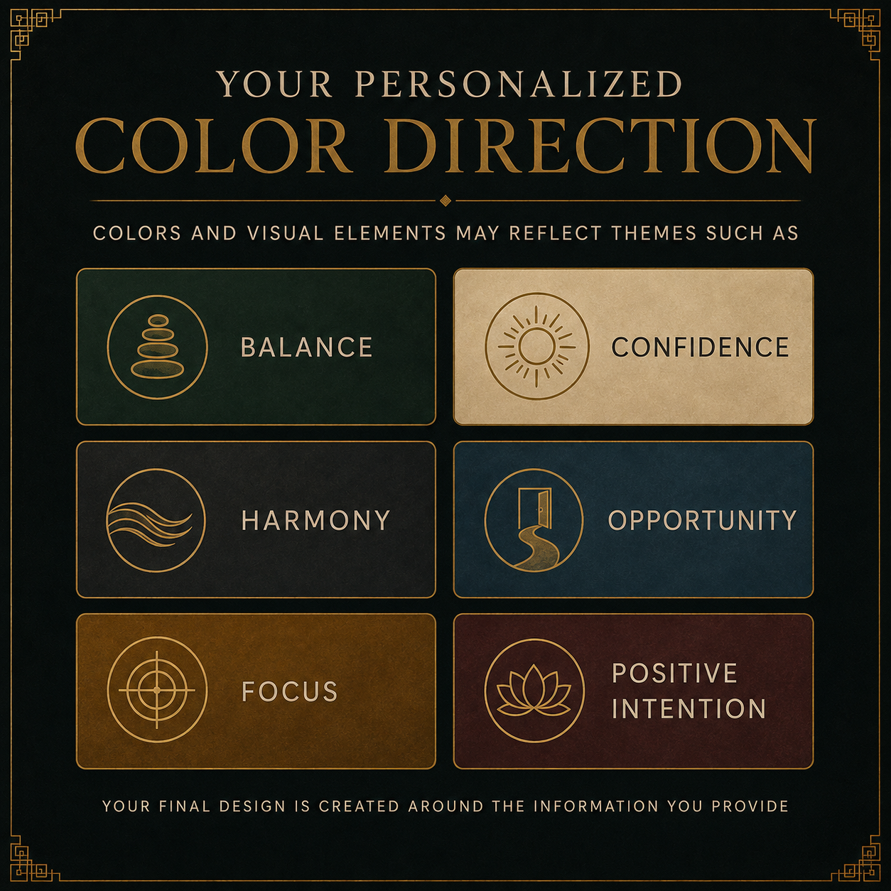 Symbolic themes for a personalized color direction