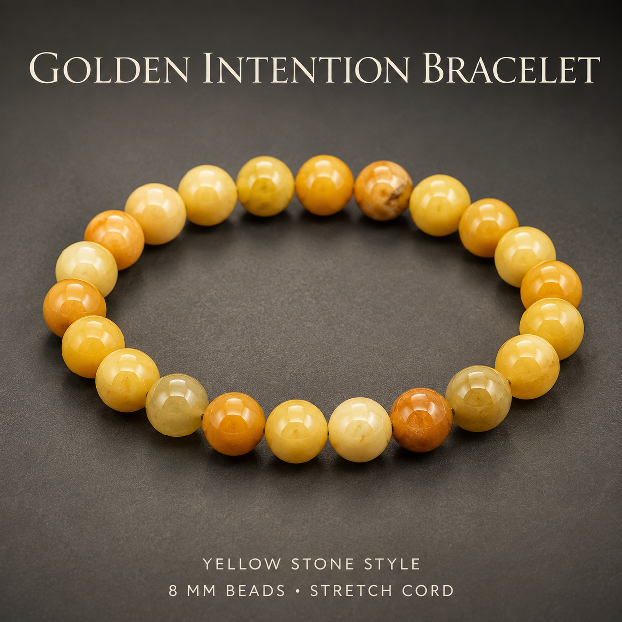 Golden Intention Bracelet with yellow stone style beads