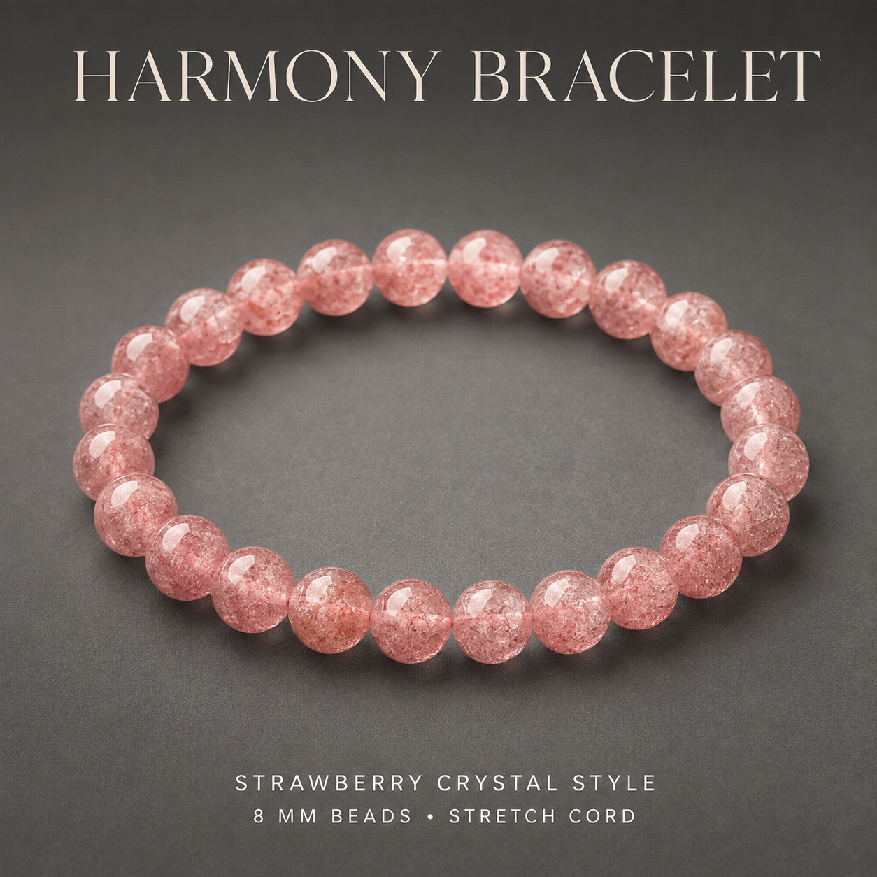 Harmony Bracelet with strawberry crystal style beads