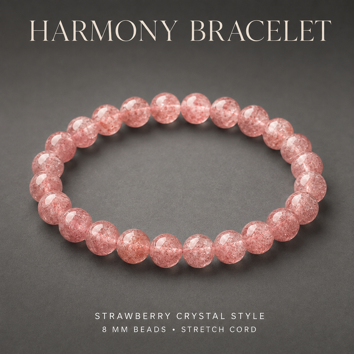 Harmony Bracelet with strawberry crystal style beads