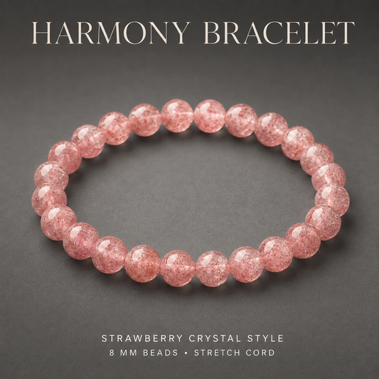 Harmony Bracelet with strawberry crystal style beads