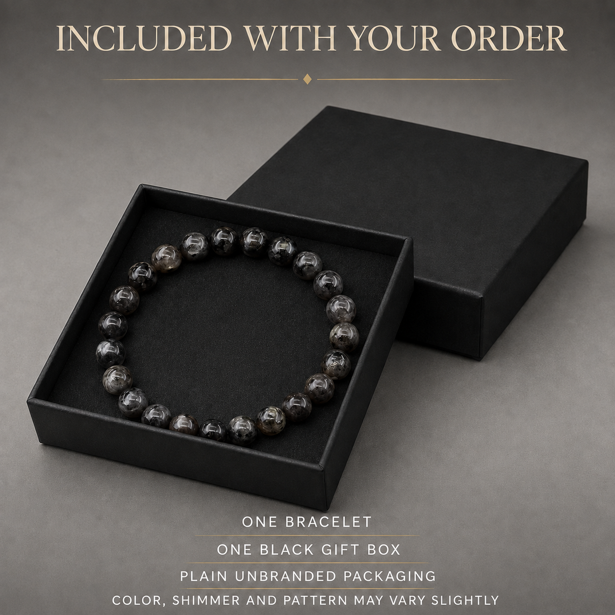 Grounding Bracelet with a plain black gift box